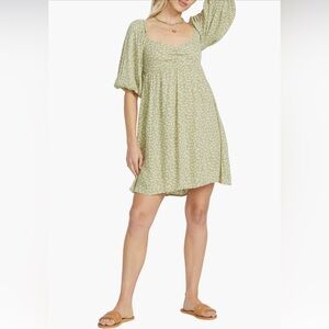 Billabong Ray of Sun Floral Puff Sleeve Dress (Like New)